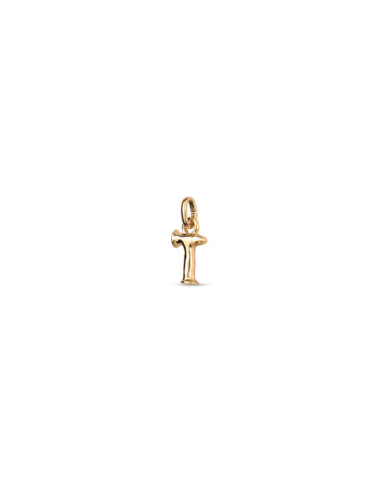 Charm letra T peque&ntilde;a en oro 18k